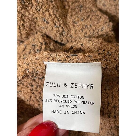 New Free  People x Zulu & Zephyr Almond Cotton Blend Knit Pants Size 8 - Picture 7 of 10